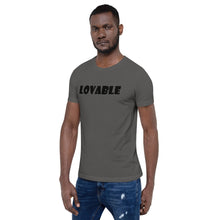 Load image into Gallery viewer, Lovable Black Short-Sleeve Unisex T-Shirt