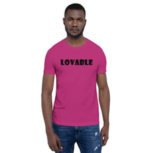 Load image into Gallery viewer, Lovable Black Short-Sleeve Unisex T-Shirt