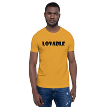 Load image into Gallery viewer, Lovable Black Short-Sleeve Unisex T-Shirt