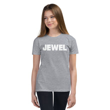 Load image into Gallery viewer, Jewel White Youth Short Sleeve T-Shirt