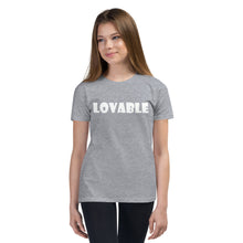 Load image into Gallery viewer, Lovable White Youth Short Sleeve T-Shirt