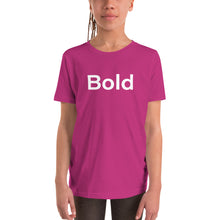 Load image into Gallery viewer, Bold White Youth Short Sleeve T-Shirt