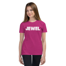 Load image into Gallery viewer, Jewel White Youth Short Sleeve T-Shirt