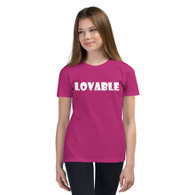 Load image into Gallery viewer, Lovable White Youth Short Sleeve T-Shirt