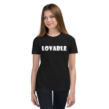 Load image into Gallery viewer, Lovable White Youth Short Sleeve T-Shirt