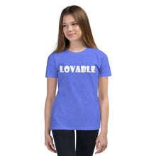 Load image into Gallery viewer, Lovable White Youth Short Sleeve T-Shirt