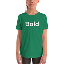 Load image into Gallery viewer, Bold White Youth Short Sleeve T-Shirt