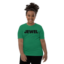 Load image into Gallery viewer, Jewel Black Youth Short Sleeve T-Shirt