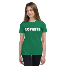 Load image into Gallery viewer, Lovable White Youth Short Sleeve T-Shirt