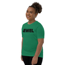 Load image into Gallery viewer, Jewel Black Youth Short Sleeve T-Shirt