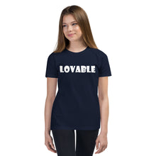 Load image into Gallery viewer, Lovable White Youth Short Sleeve T-Shirt