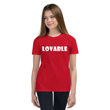 Load image into Gallery viewer, Lovable White Youth Short Sleeve T-Shirt