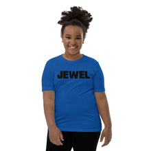 Load image into Gallery viewer, Jewel Black Youth Short Sleeve T-Shirt