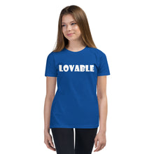 Load image into Gallery viewer, Lovable White Youth Short Sleeve T-Shirt