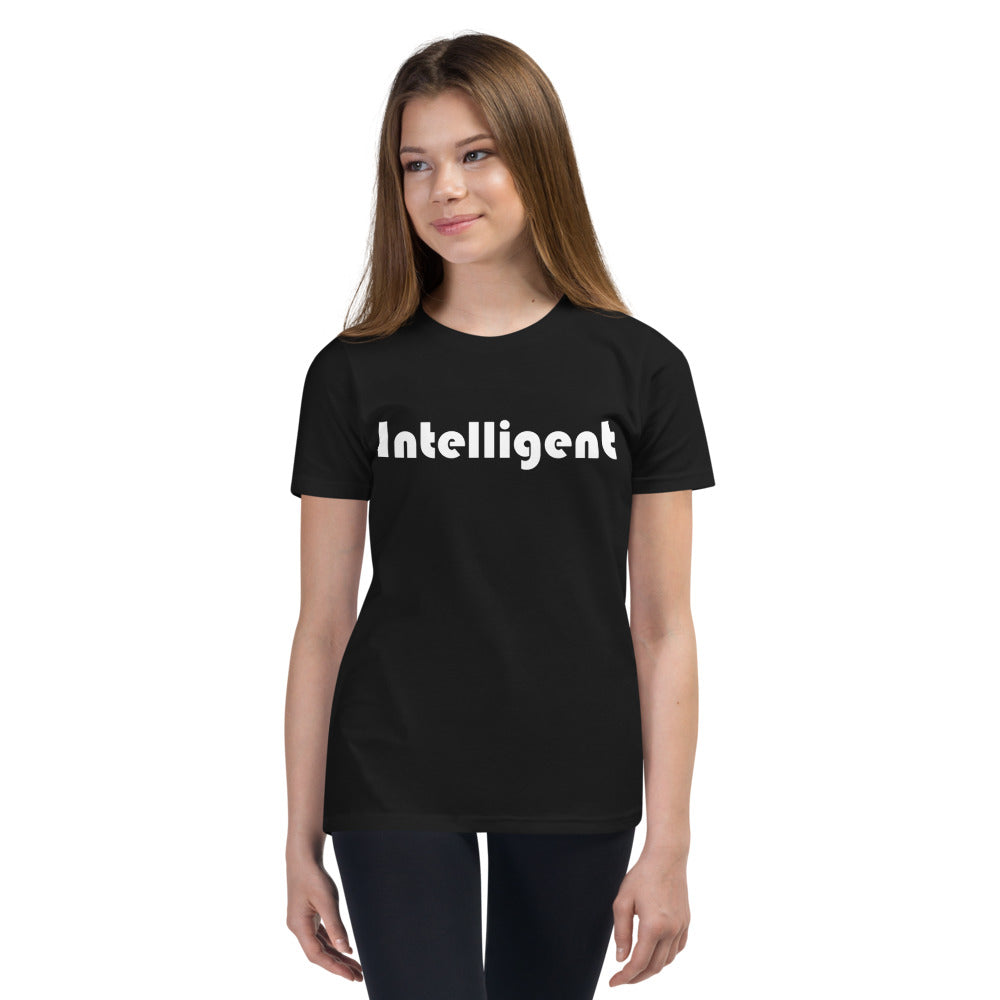 Intelligent White Youth Short Sleeve T-Shirt